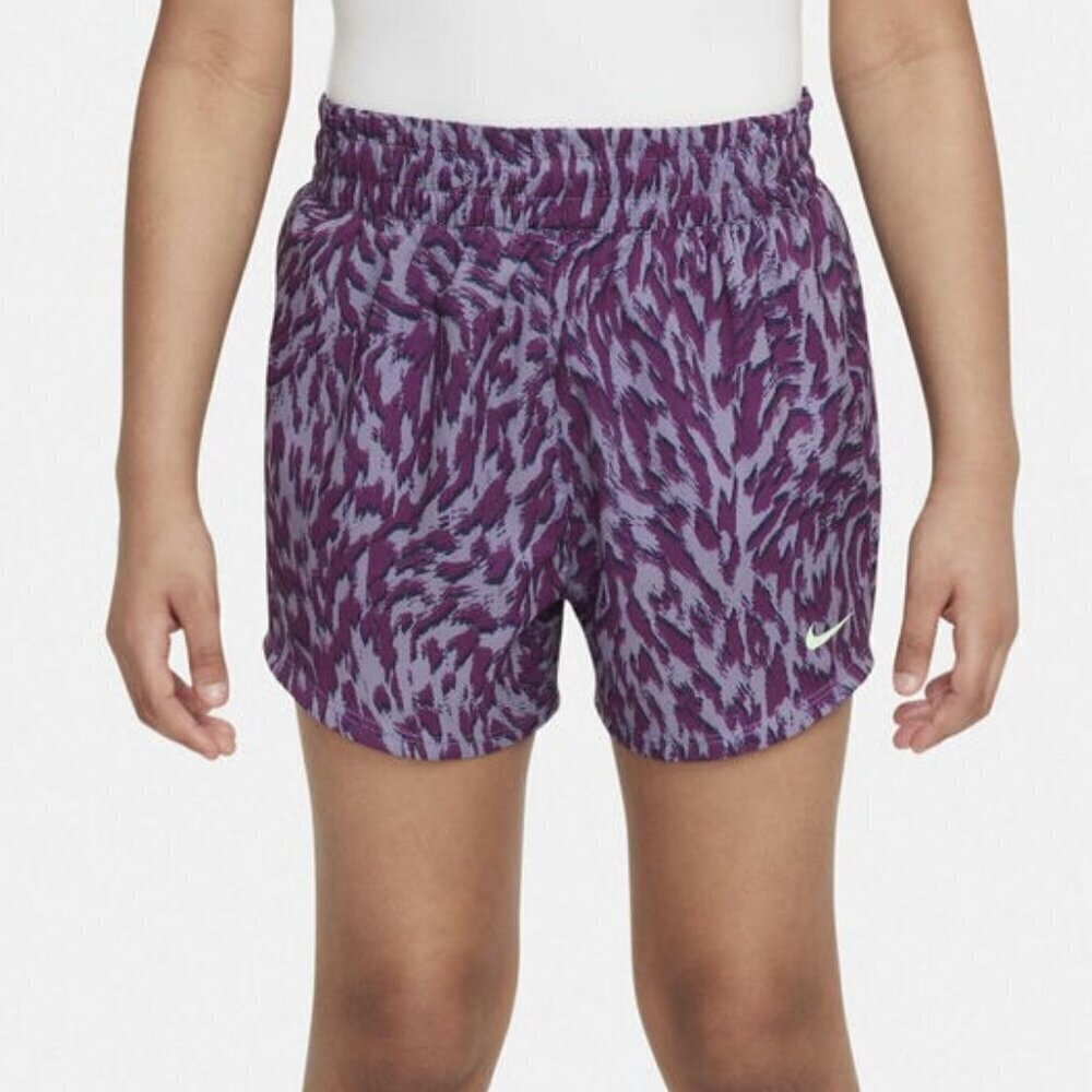 Nike One Kids High-Waisted Lined Shorts - M Purple Print